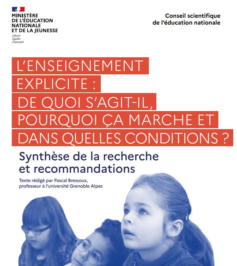 [#VendrediLecture] 📚
✅ L'enseignement explicite
✅ De quoi s'agit-il ? Pourquoi cela marche ? Dans quelles conditions ?
✅ Synthèse de la recherche et recommandations par le <a href="/CsenOfficiel/">CSEN (officiel)</a> 
👉 dgxy.link/tk2zB