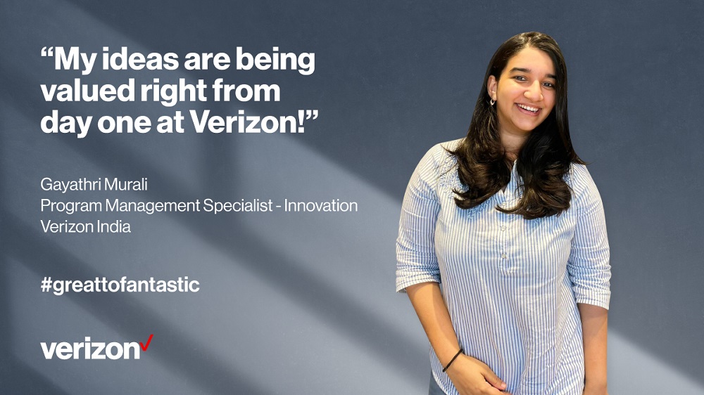 Just 3 months old at #VZIndia Gayathri Murali being a part of the Innovation team loves how her thoughts are heard and valued and is grateful to her team and leadership for opening up a world of opportunities to learn and grow. Stay tuned for more #GreattoFantastic stories.