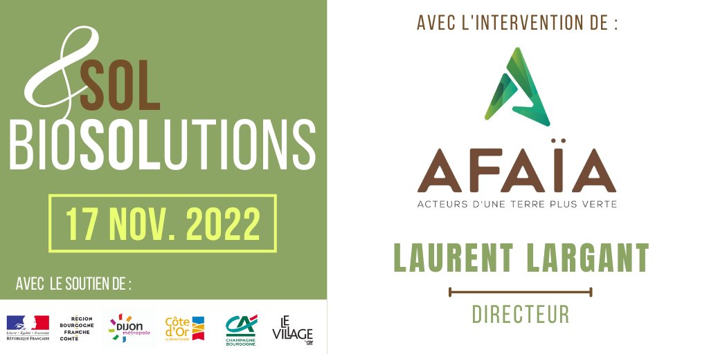 📣La journée sur les #biosolutions à l'attention des #entreprises et des acteurs du développement agricole organisée par @AgrOnov_ ! Vous pourrez y retrouver l'intervention du directeur d'Afaïa Laurent Largant 👏