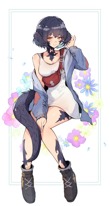 カジュアルアウラちゃん全身ver. #アウラ #FF14イラスト #FF14art #FF14 