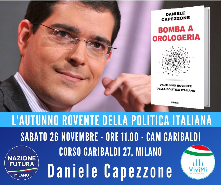 ⚠️ Mancano solo 1️⃣0️⃣ giorni all’evento con <a href="/Capezzone/">Daniele Capezzone</a> a Milano.
❗️𝙄 𝙥𝙤𝙨𝙩𝙞 𝙙𝙞𝙨𝙥𝙤𝙣𝙞𝙗𝙞𝙡𝙞 𝙞𝙣 𝙨𝙖𝙡𝙖 𝙨𝙤𝙣𝙤 𝙦𝙪𝙖𝙨𝙞 𝙚𝙨𝙖𝙪𝙧𝙞𝙩𝙞, 𝙖𝙛𝙛𝙧𝙚𝙩𝙩𝙖𝙩𝙚𝙫𝙞 𝙖 𝙥𝙧𝙚𝙣𝙤𝙩𝙖𝙧𝙚
📧𝙞𝙣𝙛𝙤@𝙣𝙖𝙯𝙞𝙤𝙣𝙚𝙛𝙪𝙩𝙪𝙧𝙖𝙢𝙞𝙡𝙖𝙣𝙤.𝙞𝙩
<a href="/nazione_futura/">Nazione Futura Rivista</a>