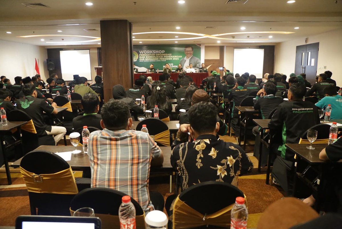 Workshop Penguatan Organisasi dan Konsolidasi Pemenangan Gus Muhaimin <a href="/cakimiNOW/">A Muhaimin Iskandar</a> Presiden 2024 di Best Western Surabaya, Jawa Timur.

#gusmuhaimin #muhaiminiskandar #gardabangsa #PKB