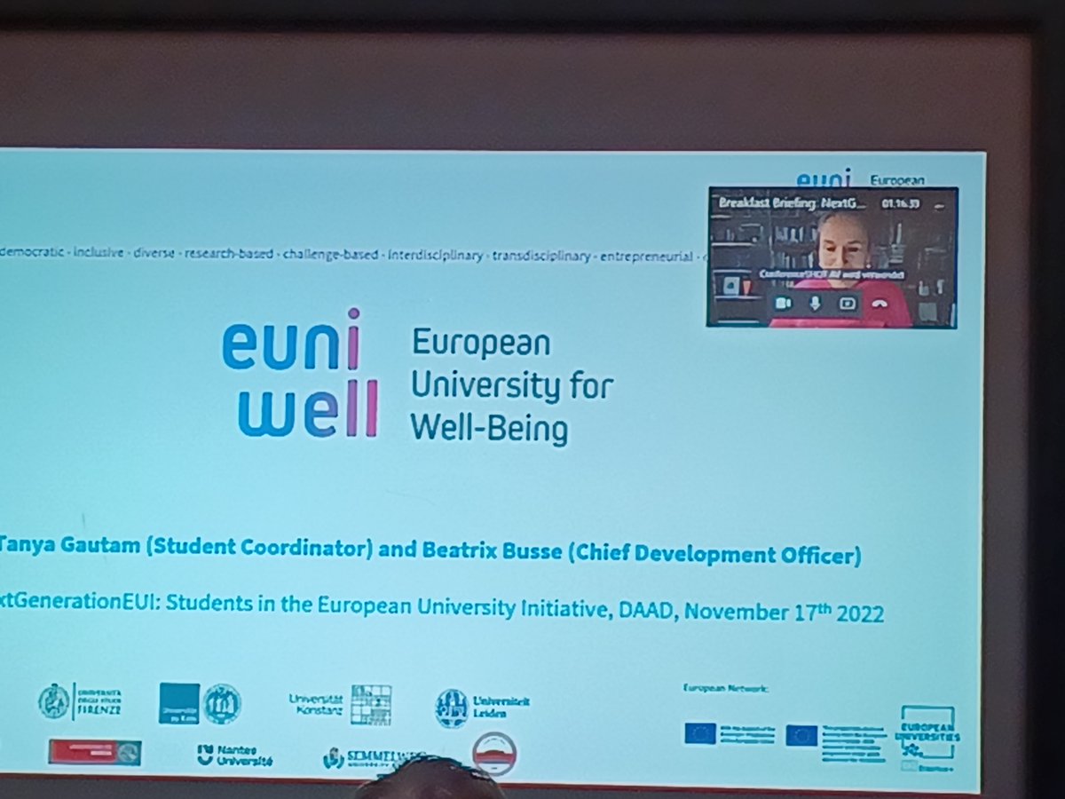 CoimbraGroup's tweet photo. Interesting debate on the role of students in the European University Alliances and beyond, organised by @DAAD_EU.
👉Issues on inclusion, access to opportunities, community building, transversal participation &amp; governance structure.
#NextGenerationEUI #EuropeanUniversities https://t.co/3AvT4wD8B4
