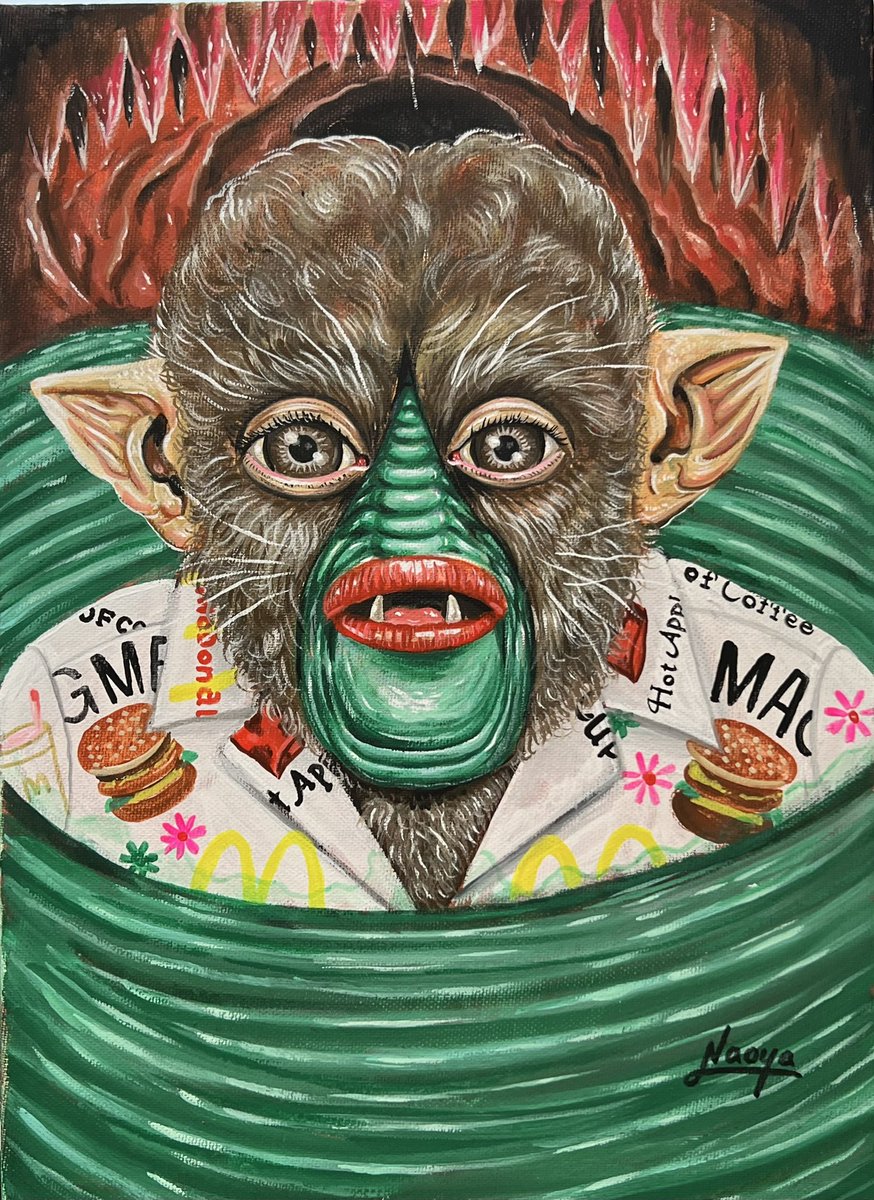 New original painting He is Macman!

Do you think I'm ugly?cute?

 Japanese↓

muga.thebase.in

international↓
Etsy🎪
etsy.com/jp/shop/Naoart…

#macdonalds #creaturefromtheblacklagoon #gremlins #naoyamuga #art #painting #vintagealohashirt #wolfman #mashupart