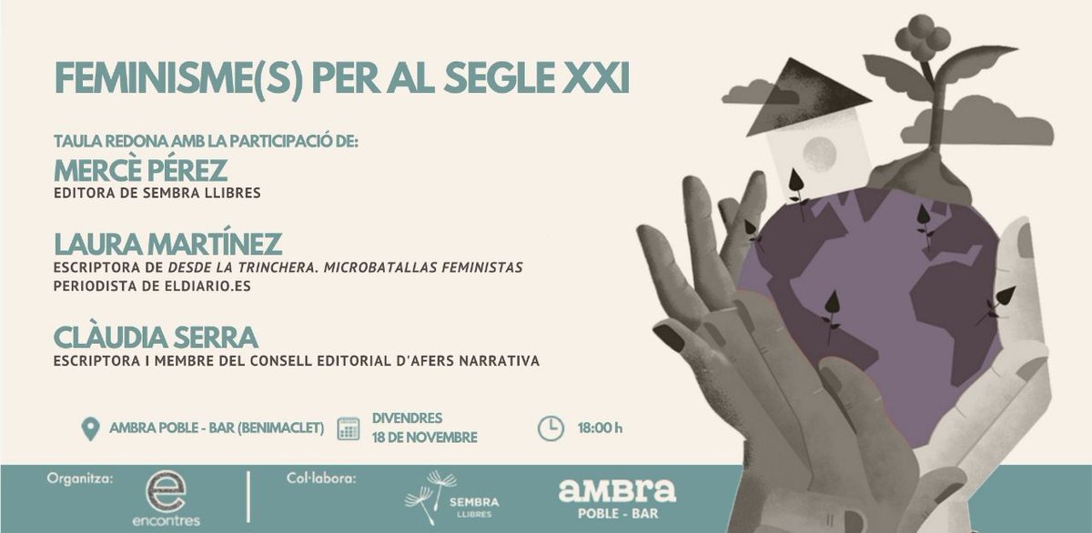 Laura Peris (@lauperis) on Twitter photo Demà per la vesprada hi haurà un encontre preciós a Benimaclet, amb les referents @merceperez_, <a href="/LauraMartRed/">Laura Martínez</a> i <a href="/ClaudiaSerraG/">Clàudia Serra</a> en una mateixa taula. No dubteu en passar-vos! Demà per la vesprada hi haurà un encontre preciós a Benimaclet, amb les referents @merceperez_, <a href="/LauraMartRed/">Laura Martínez</a> i <a href="/ClaudiaSerraG/">Clàudia Serra</a> en una mateixa taula. No dubteu en passar-vos!