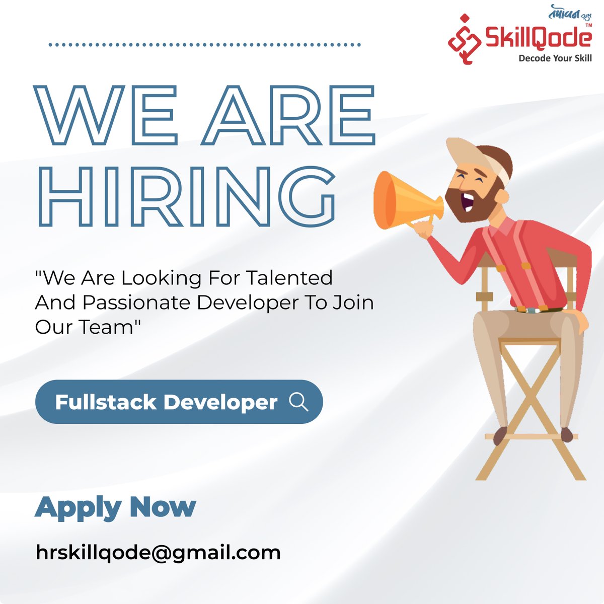 skillqode_in's tweet photo. Hiring. Hiring. Hiring.
We are hiring a Developer, Whom Interested in IT Institute As Trainer.
#SkillQode #coding #decode_your_skill #web_design #web_development #fullstack_development
#surat #job #placement #hiring #urgenthiring #experience https://t.co/X9IXkRwCRu