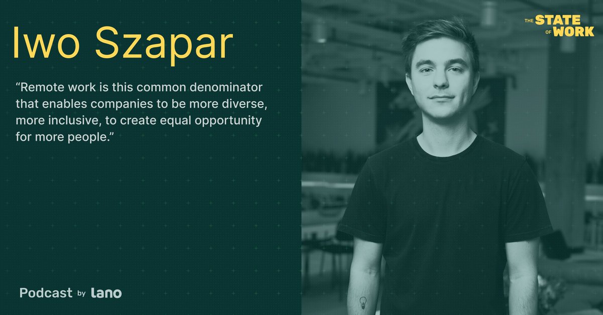 The State Of Work | Lano.io (@_thestateofwork) on Twitter photo 📣 <a href="/IwoSzapar/">Iwo Szapar</a> has a fascinating conversation with our host Sandra about his journey with remote work, why he believes we need global standards, and what he would say to Elon Musk to convince him to go remote
💡<a href="/remote_how/">Remote-how</a> 👇
lano.io/podcast/how-to… 📣 <a href="/IwoSzapar/">Iwo Szapar</a> has a fascinating conversation with our host Sandra about his journey with remote work, why he believes we need global standards, and what he would say to Elon Musk to convince him to go remote
💡<a href="/remote_how/">Remote-how</a> 👇
lano.io/podcast/how-to…