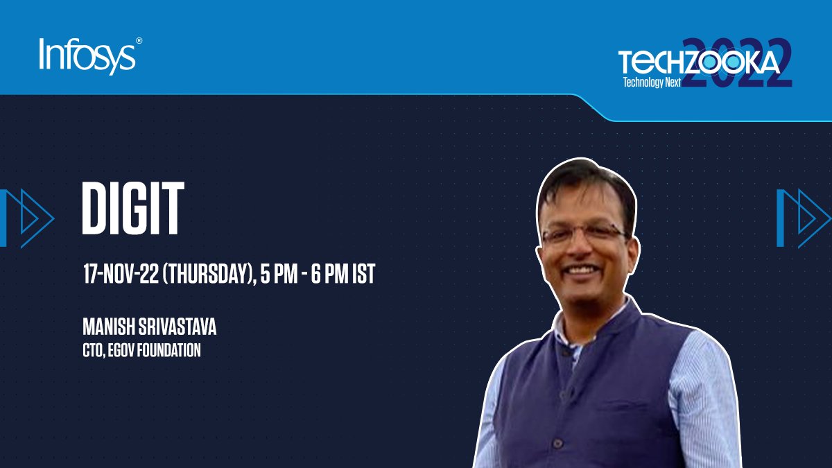 LifeAtInfy's tweet image. #SustainabilityandGreenIT is possible only with a solid digital infrastructure 🧬. Learn more on the platforms, process, and impact of a sustainable 🍃 digital infrastructure with @manishsv, CTO, @eGovFoundation today at 5 pm: bit.ly/3AfgUTi #Techzooka2022