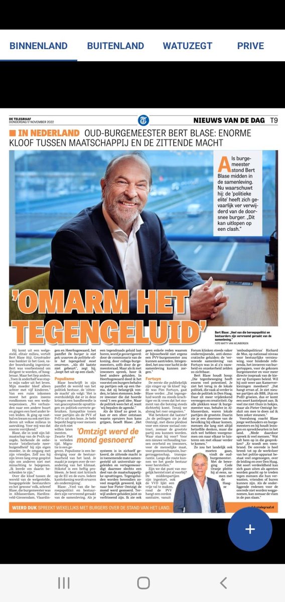 Een betere kop dan ‘Omarm het tegengeluid’ kan ik niet bedenken. Bedoeld voor het politiek bestuur, maar ook als levenshouding.