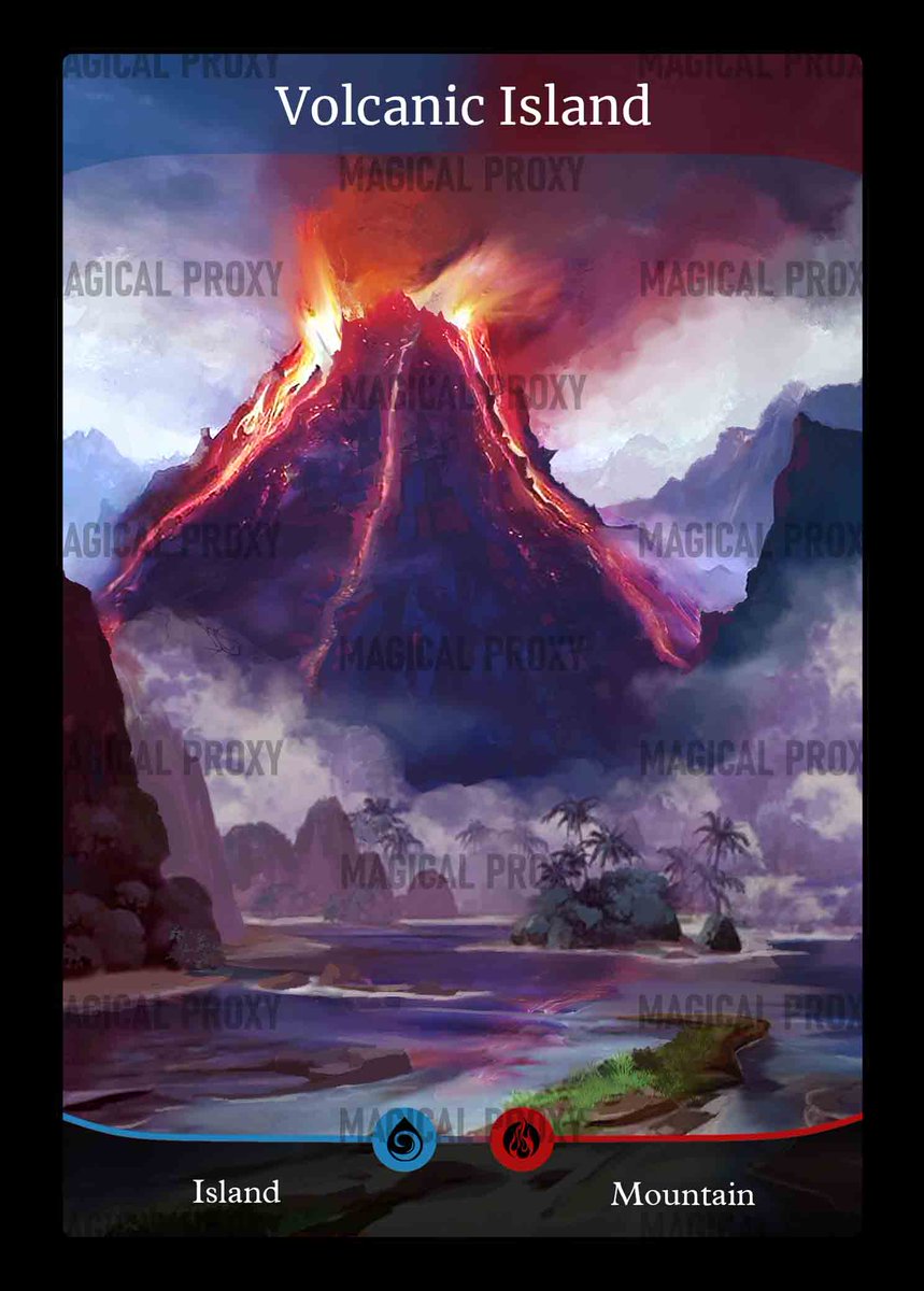 Volcanic Island is my first custom dual land. I'm trying to make one per day. I i will be printing all my custom made cards after it.

#MTGPauper #MTG #MagicTheGathering #MTGArena #mtgsecretlair #MTGEDH #EDH #Mtgproxy #MTGPioneer  #MTGDominaria #MTG30thEdition #MTGBRO #mtg30