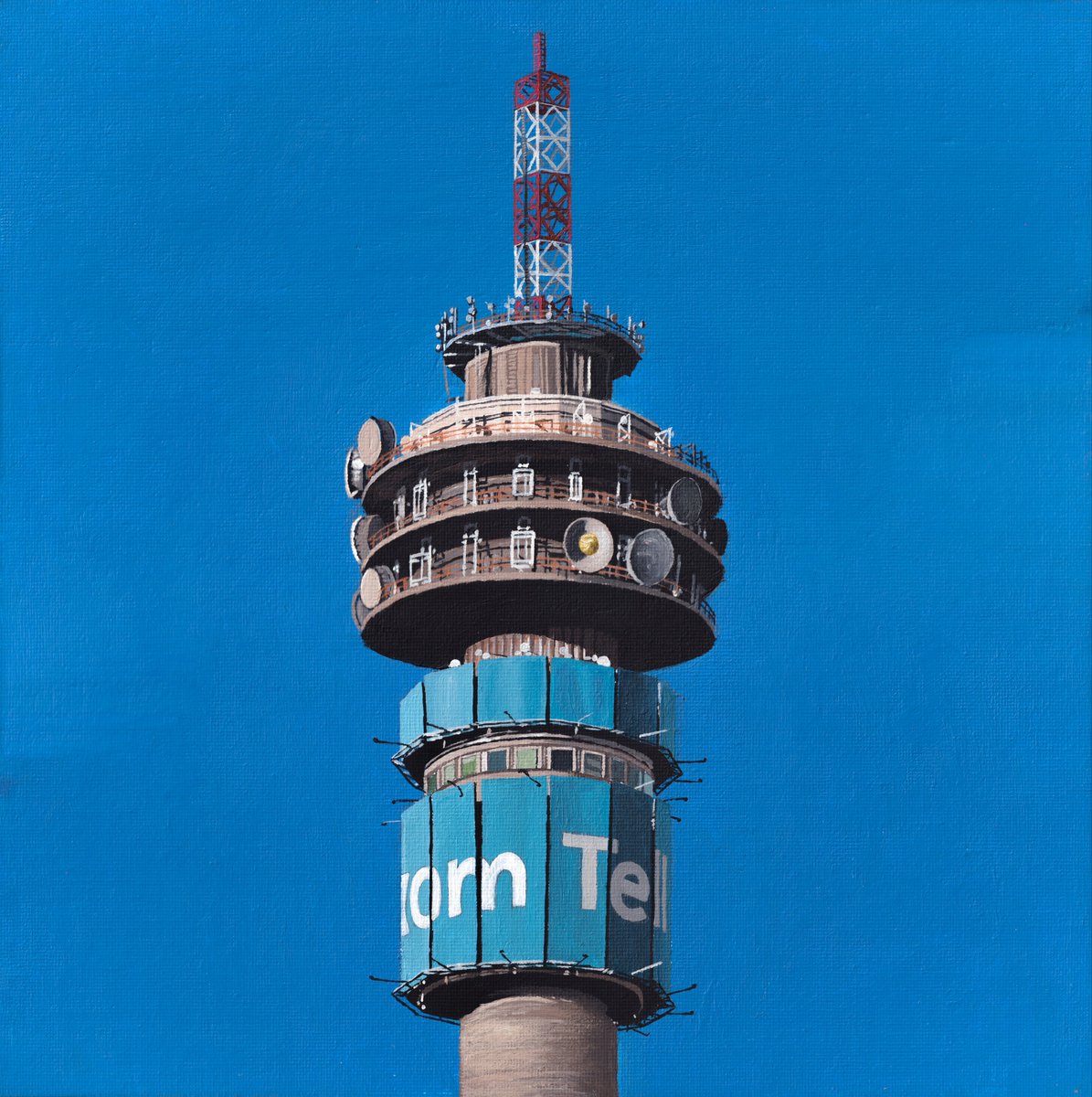 BaloyiRick's tweet photo. I get so obsessed with details when I paint, I lose myself in them. No wonder why my artworks are viewed as photographs or mistaken as such 😅
I just paint what I see 💁🏽‍♂️

Here’s the complete Hillbrow Tower &amp; SABC building (Radiopark) paintings. https://t.co/E6I7VTNnip