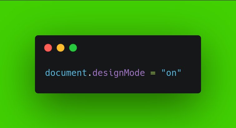 guillaume_rygn's tweet image. Comment activer le god mod éditeur d'un site ? 👀

Ça permet par exemple de modifier simplement n'importe quel texte directement depuis la page web comme si tous les balises étaient en contenteditable !🤯

Idéal pour tester rapidement un rendu !