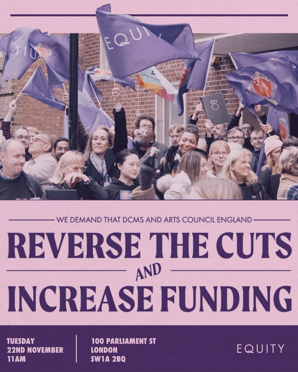 There is no levelling up without good arts jobs and there is no economic growth without proper investment in culture in London &amp; beyond.

Demand a reversal of the cuts, with us.

🕙11AM, Tuesday 22nd Nov
📍 Outside the Department for Culture, Media &amp; Sport

RT if you're with us!