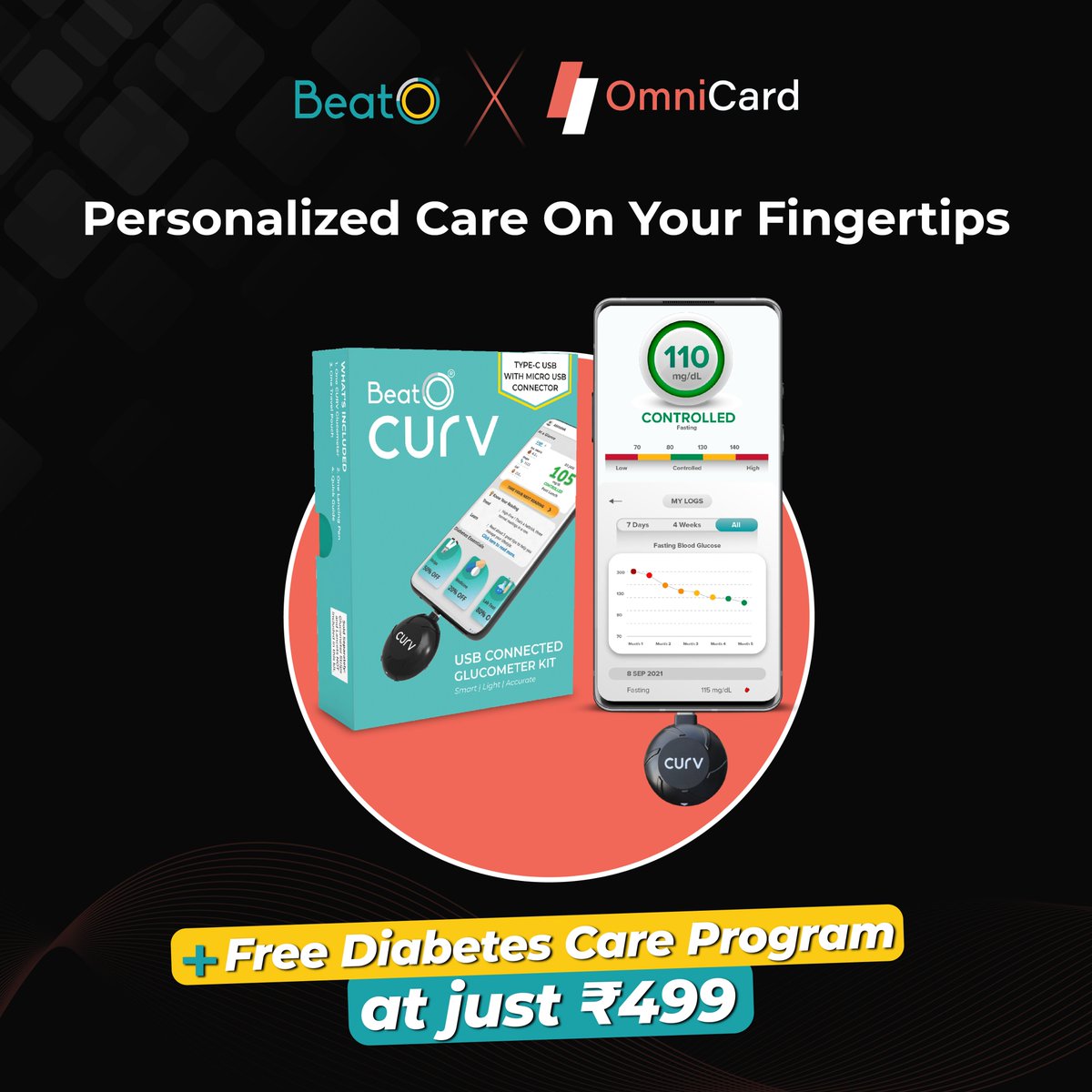 myomnicard's tweet photo. No one takes care of you & your family's #Health more than BeatO π₯°
Get Flat 62% OFF on @BeatOapp Curv Glucometer Kit + Get Free Diabetes Care Program β
NOW JUST FOR βΉ499
Unlock Code & Pay using OmniCard
#OmniCardHaiNa #MyOmniCard #StepUpYourLife #Offers #Healthcare https://t.co/Nkf8hHFGj3