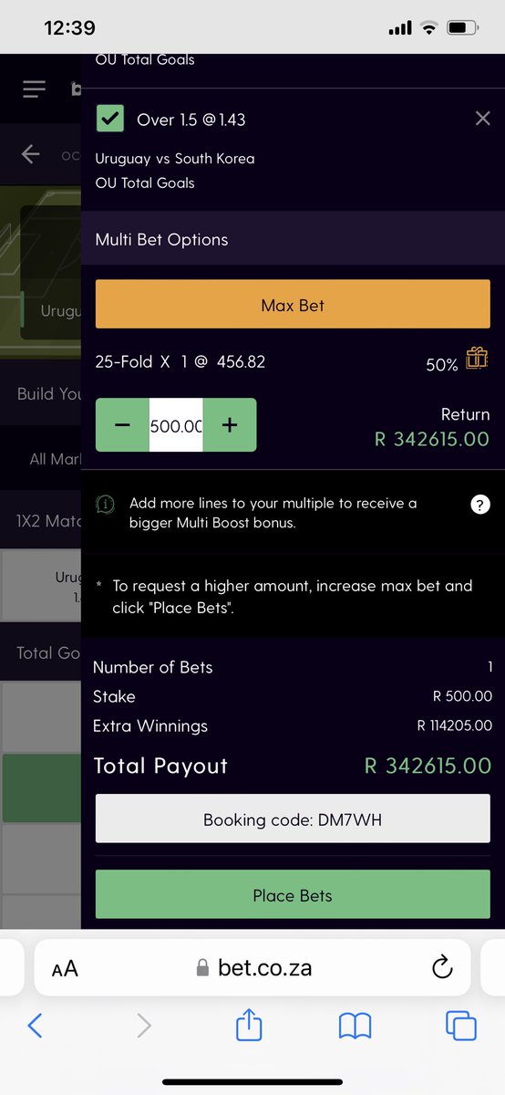 WORLD CUP NATIONAL TICKET 🎟 

Market type 1.5 over (total goals)
450 odds 

Booking code: DM7WH

If we don’t boom on this then I don’t know 🤷‍♂️ don’t miss this out…

TAKE SCREENSHOTS FOR THOSE OUTSIDE THE COUNTRY! 

Register with <a href="/betcoza/">Bet.co.za</a> now! Link⤵️

join.bet.co.za/redirect.aspx?…
