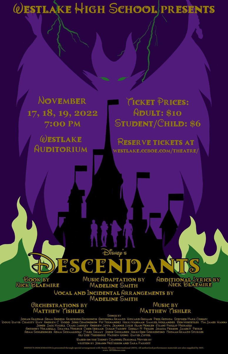 Tonight is the night ! Make sure to come out and support <a href="/WHS_Perform/">WHS Performing Arts</a> as they put on their fall production of Disney’s Descendants! Hope to see you there this weekend at 7PM in the <a href="/Westlake_HS/">Westlake High School</a> auditorium!