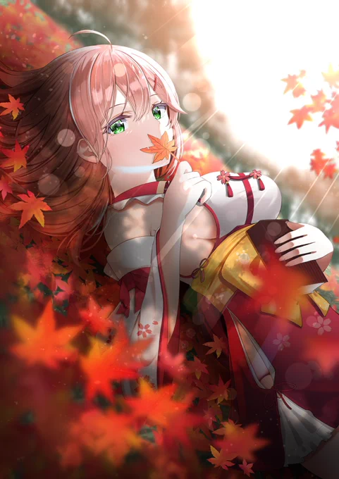 もうすぐ秋もおわりにぇ#miko_Art 