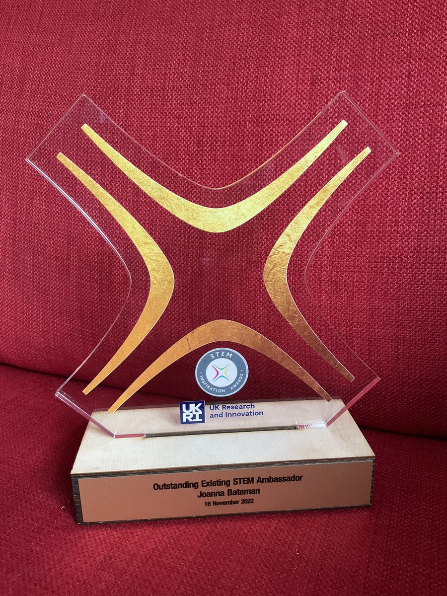 Joannimal59's tweet photo. Yesterday John and I ventured to London for the @STEMLearningUK Inspiration Awards where I got this very beautiful award for being an Outstanding STEM Ambassador. It was wonderful being in a room filled with STEM lovers. 
Took the opportunity for a quick pop into ICE HQ too! 
🏆 https://t.co/zb6WJV1sZm