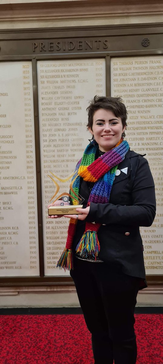 Joannimal59's tweet photo. Yesterday John and I ventured to London for the @STEMLearningUK Inspiration Awards where I got this very beautiful award for being an Outstanding STEM Ambassador. It was wonderful being in a room filled with STEM lovers. 
Took the opportunity for a quick pop into ICE HQ too! 
🏆 https://t.co/zb6WJV1sZm