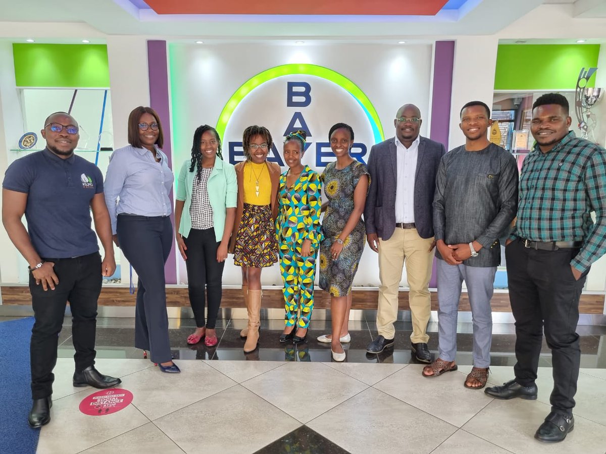 GoGettazAfrica's tweet photo. "The multinationals of today were the start-ups of yesterday!” #GenerationAfrica Fellows from #Tanzania, #Rwanda and #Kenya had an opportunity to learn from  #teamBayer at their offices in Nairobi.

@Bayer #hungerfornone #healthforall https://t.co/4atXp1Gykx