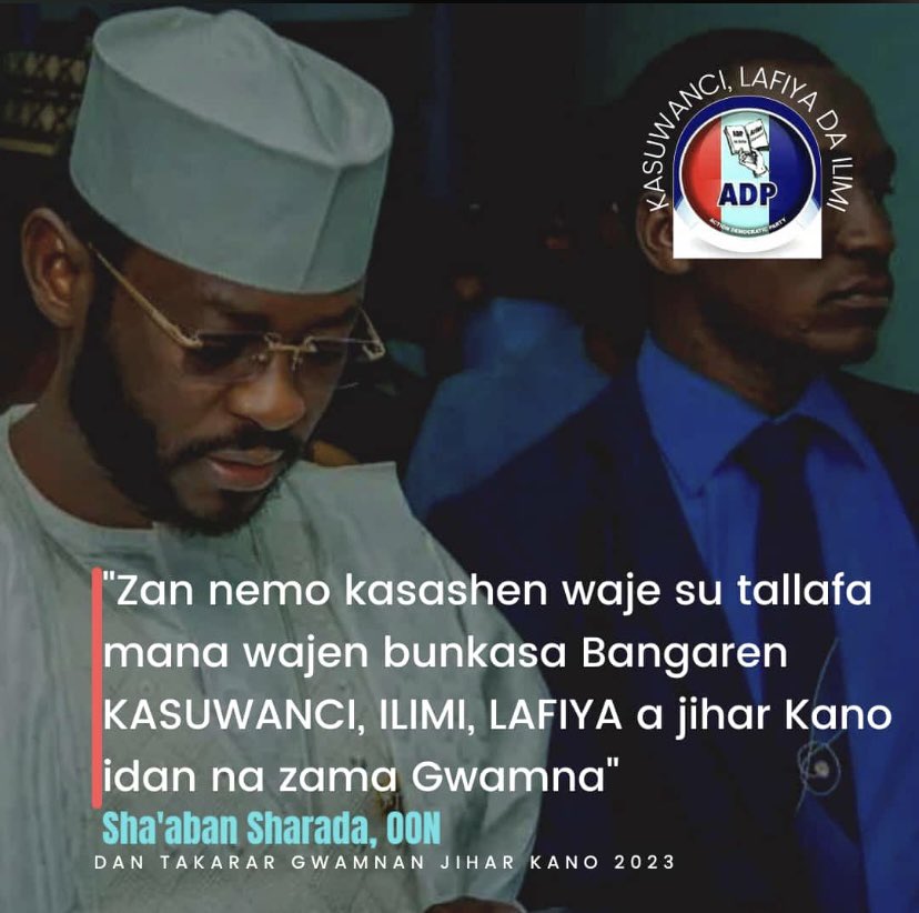 Shaabansharada's tweet photo. "Zan Nemo Kasashen Waje su Tallafa mana wajen bunkasa Bangaren Kasuwanci, Ilimi, Lafiya da Sauransu, a jahar Kano Insha Allahu 🤲"

Hon. Sha'aban Sharada, OON. #Gubernatorial2023 #Kanostate #ADP https://t.co/ymFQzm4UBu