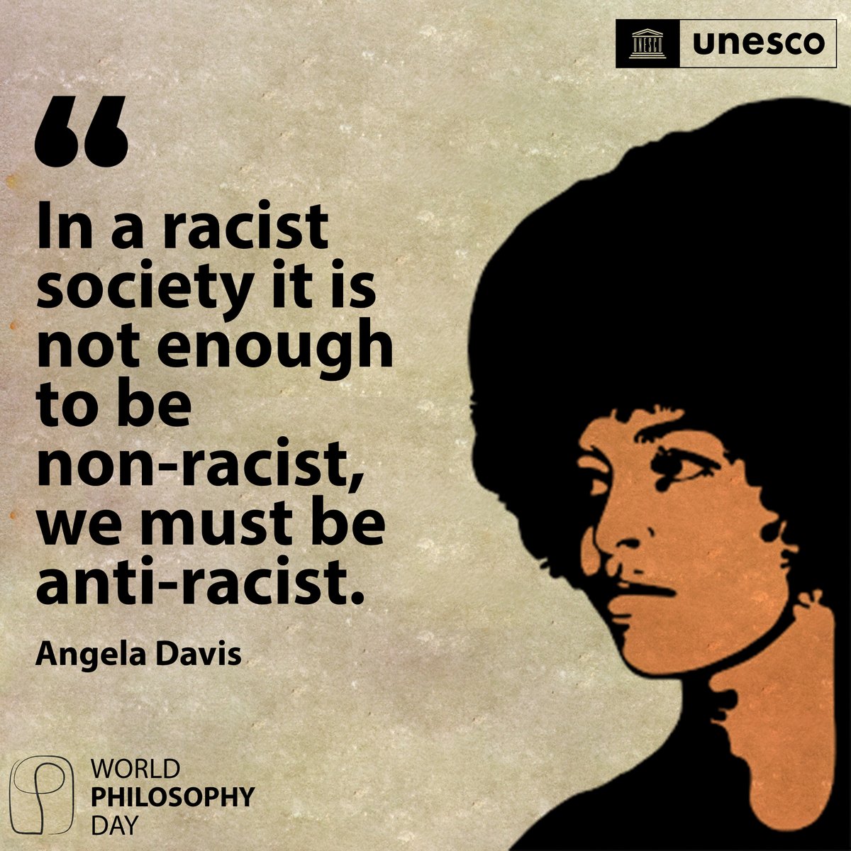 Through philosophy we challenge stereotypes.

Through philosophy we counter hate speech &amp; xenophobia.

Through philosophy we transcend anger &amp; fear.

On #PhilosophyDay &amp; every day, let's use the power of philosophy to set things right! on.unesco.org/2DnDo7N