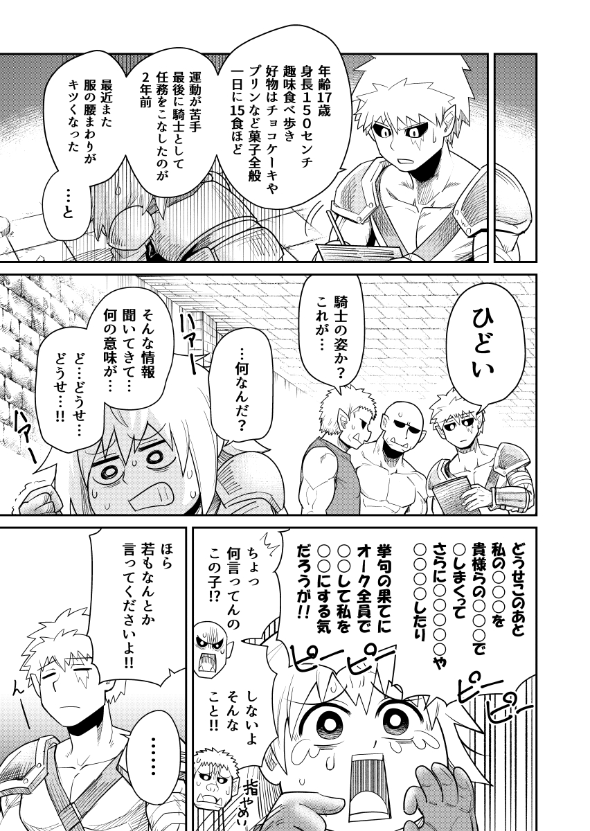 女騎士(?)がオーク(?)につかまったお話③ 