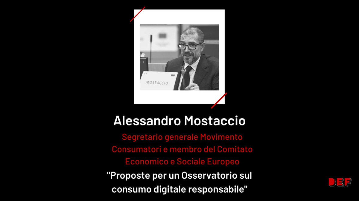 ForumEthics's tweet photo. Presentazione relatori #DEF22
#10 Alessandro Mostaccio - intervento "Proposte per un Osservatorio sul consumo digitale responsabile"
🟢 Registrati gratuitamente per ricevere il link all'evento: https://t.co/T08THgnhgc
#digital #ethics @MovConsumatori #digitalconsumers https://t.co/rJl1Y5la7p