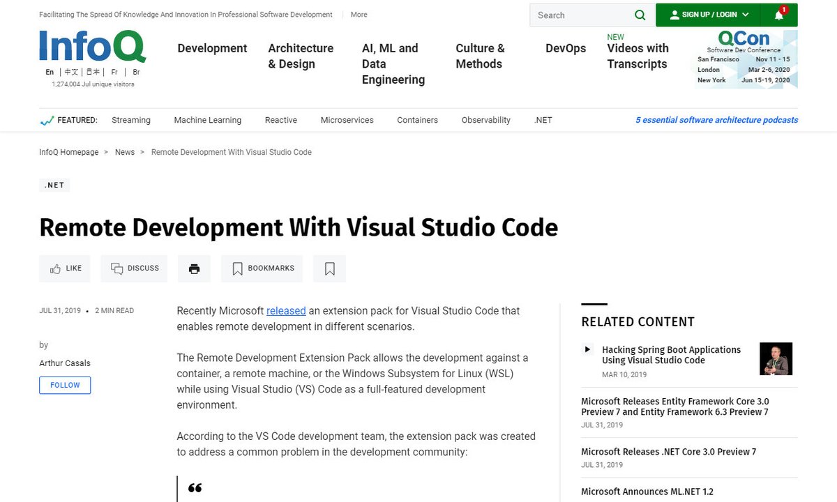 codecidedotnet's tweet image. Remote Development With Visual Studio Code - InfoQ.com/?utm_source=tw…
#remotework #marketing
via infoq.com
☛ infoq.com/news/2019/07/r…