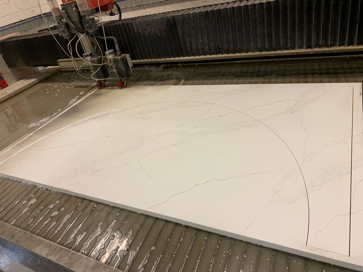 A change from steel this week on the Waterjet. This is Quartz destined for a kitchen worktop. Very careful handling required!

#quartz #kitchen #kitchendesign #rock #waterjet #waterjetcutting