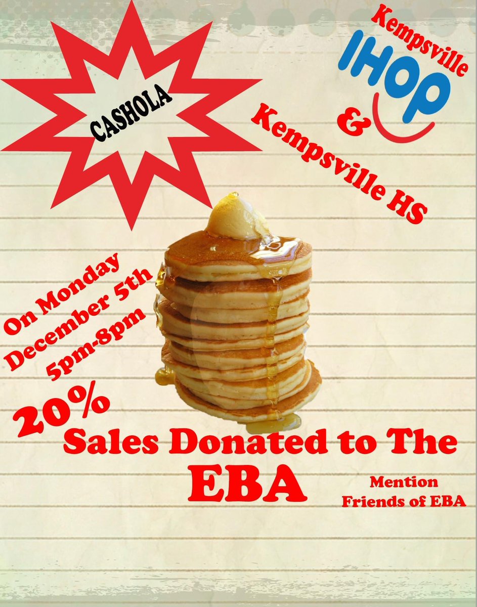 Please support the FoEBA Fundraiser & TOY Drive at IHop Kempsville on Dec.5th. Part of the proceeds will go to FoEBA. Please Share with everyone! Bring a TOY to donate !! #FoEBATOYDrive #FoEBAFundraiser
