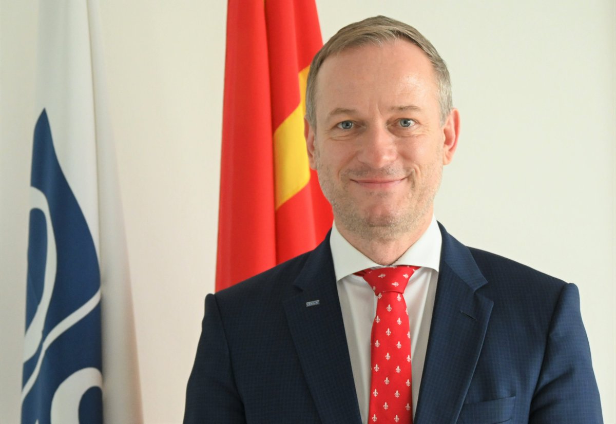 OSCE_Skopje's tweet photo. A warm welcome to our new Head of Mission, Ambassador Kilian Wahl. He is a distinguished expert in crisis prevention & management with rich experience in dialogue facilitation, security sector reform &institution building, particularly in South East Europe https://t.co/zZMYyqBmUm https://t.co/aefQkBSS4S