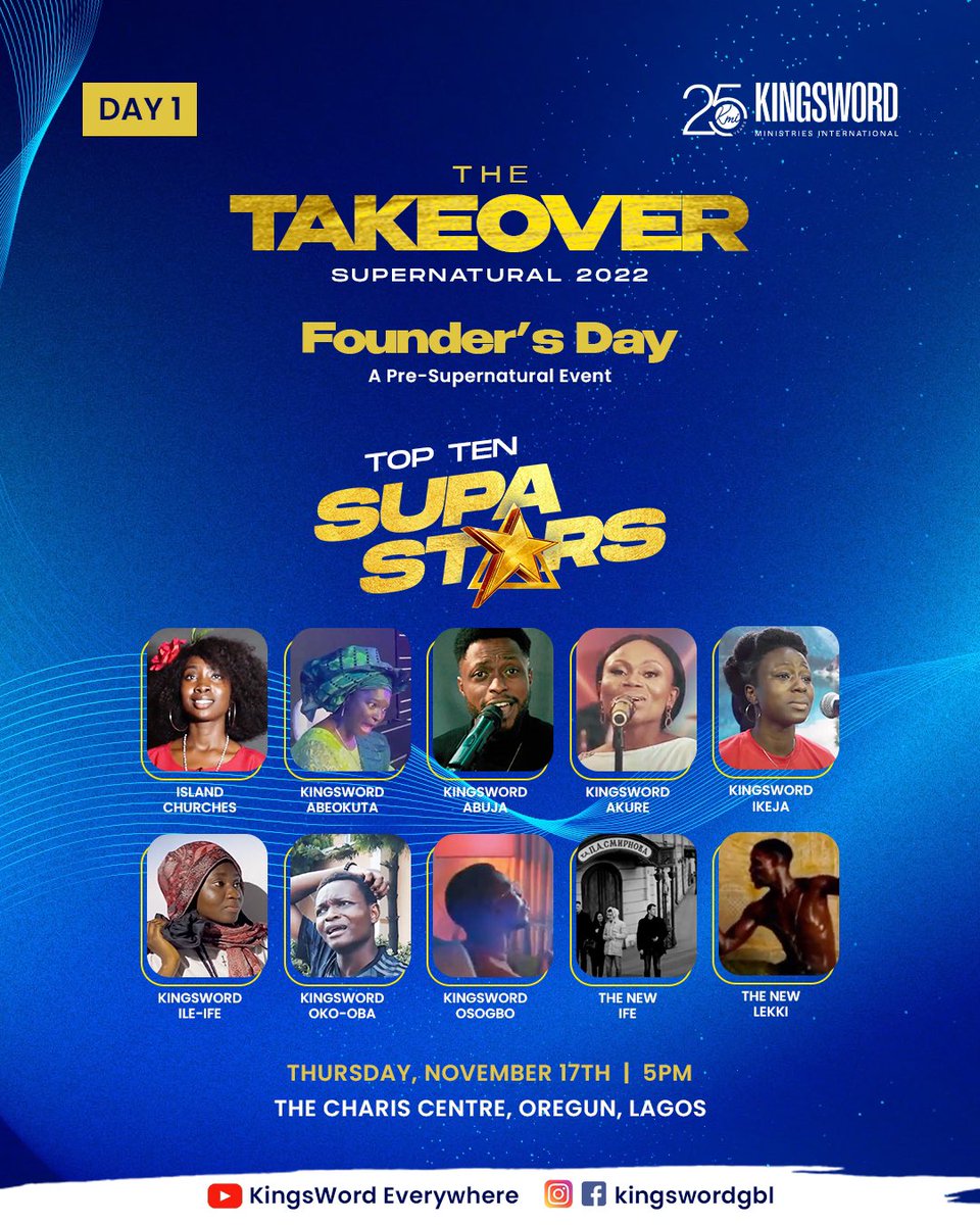 TheNew_Island's tweet photo. Its the Grand finale of SupaStars Season 1, Your favorite Talent Show.💥💃
The winner gets a grand prize of #250,000!💥💥🥁🥁
Live today by 5:00 pm at Charis Center, 6 Etal Avenue, Oregun, Ikeja, Lagos.
.
.
#SupaStars
#supernatural2022
#Supernatural25
#kingswordGlobal https://t.co/QlSAdFeKsN