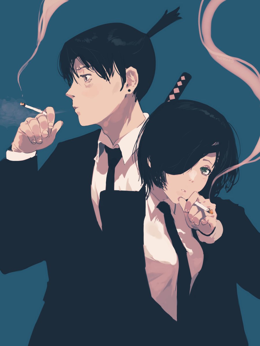 早川アキ ,姫野 「smoking is bad for your bones 」|ｒａｎｅブルーのイラスト