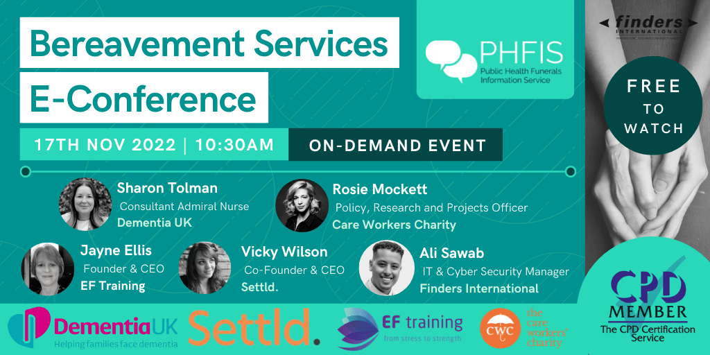 PHAfunerals's tweet photo. And that's a wrap on our final event of the year and what an excellent one it was! #bereavement 

The Bereavement Services E-Conference is still available to view (and at a time that best suits you!). You can register to watch the full event below👇
https://t.co/unb6uzNCfN https://t.co/343Jo6qDBz