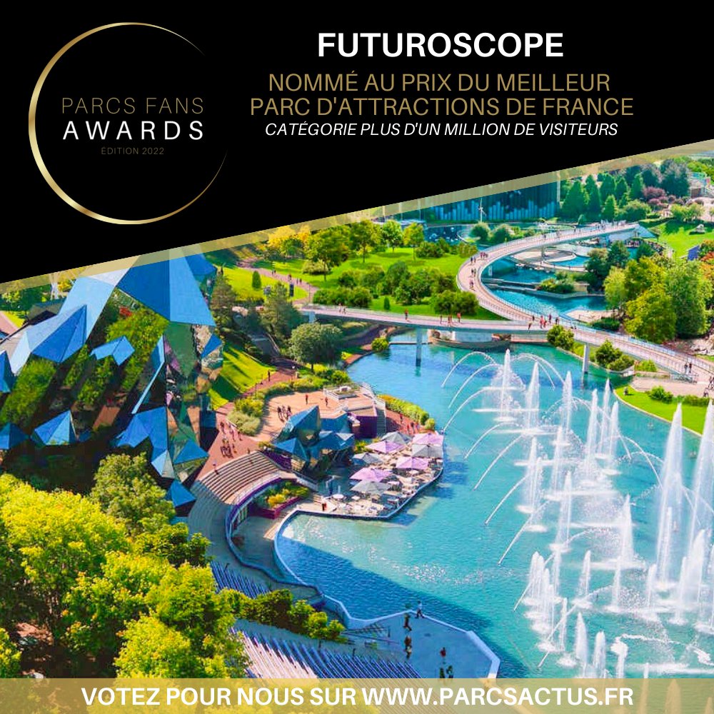 futuroscope's tweet image. Nous sommes fiers d&apos;être nommés aux premiers &quot;Parcs Fans Awards&quot; français organisés par Parcs Actus et un jury de 60 passionnés ! 
Votez pour nous dans les catégories &quot;Meilleur parc&quot;, &quot;Meilleure nouvelle attraction&quot; et &quot;Meilleure thématisation&quot; 👉🗳️parcsactus.fr/pfa
