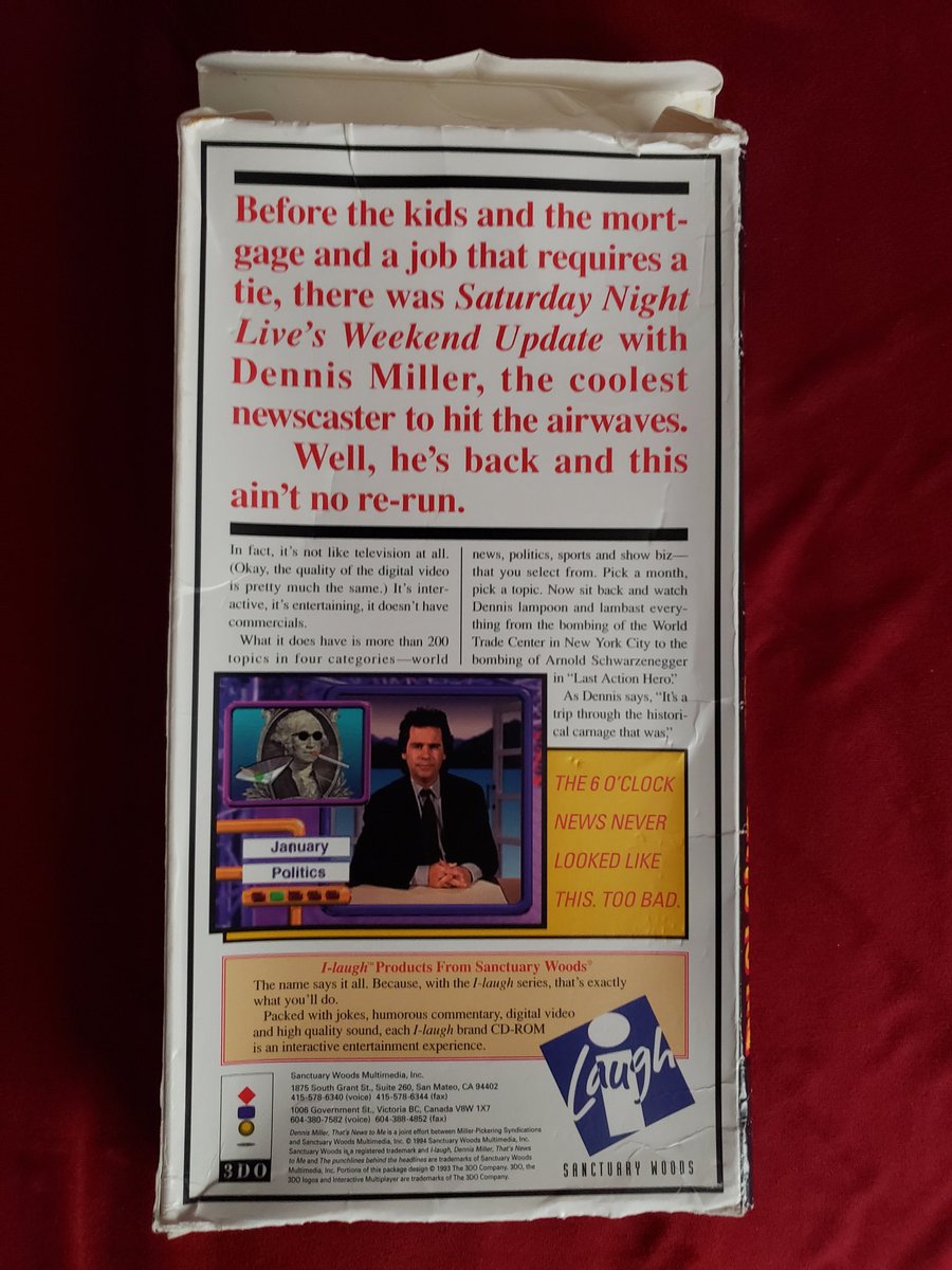 biddyjojanglez's tweet photo. Well #gamers it feels like forever but today is a new #3doThursday! Today we're talking Dennis Miller's That's News To Me. #retrogaming this is clip show, but it has its moments. https://t.co/KvpCu5A5Bu