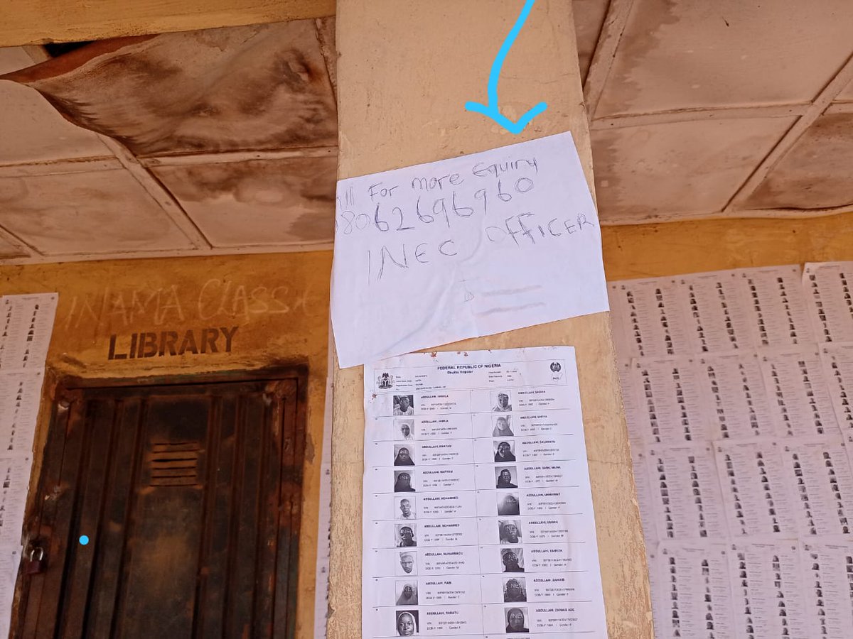 GovoteNg's tweet photo. The display of voter register at different wards across Nigeria. Some register were not pasted on the wall because the school didn't want their walls defaced.
Thank you for the incredible observation Champsπͺ
#NigeriaDecides2023
#DisplayOfRegister https://t.co/iz0b7b3Vv0