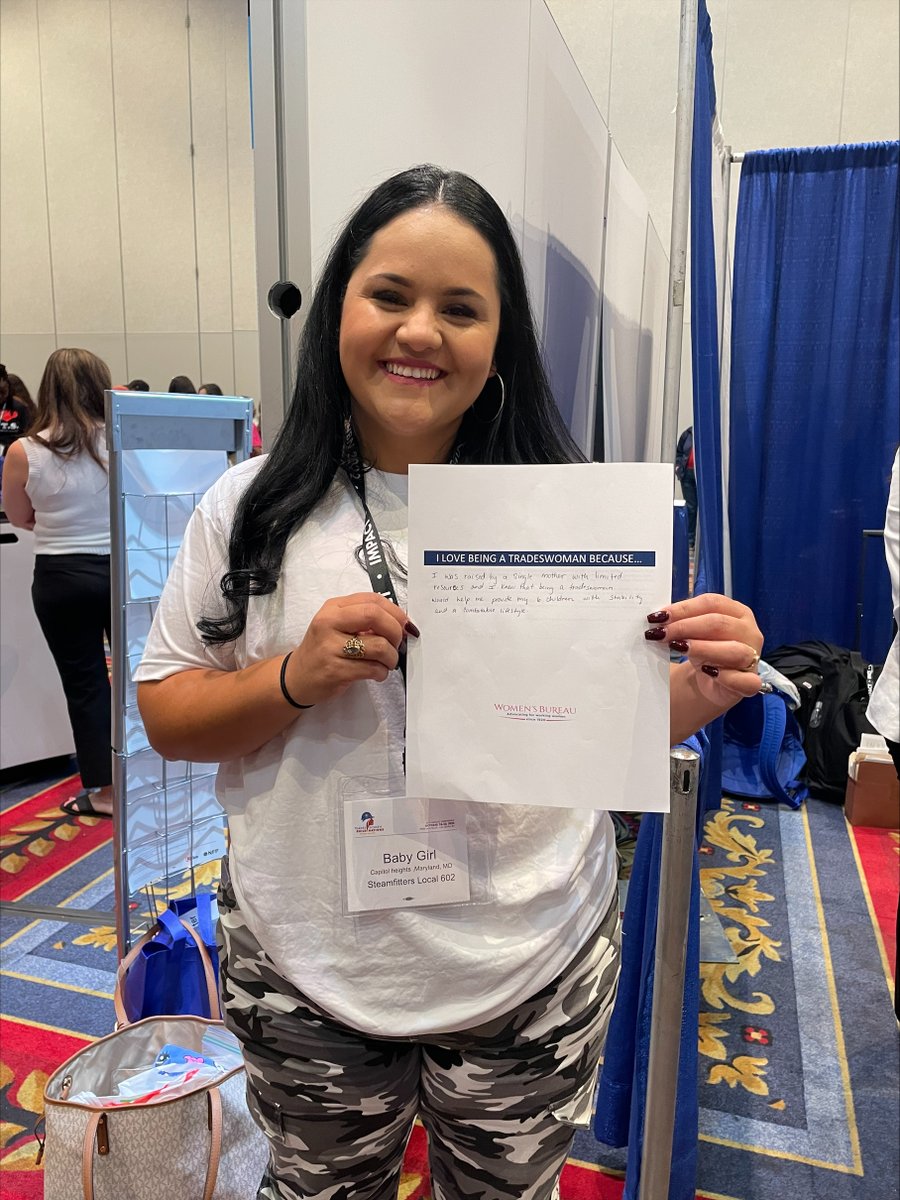 WB_DOL's tweet photo. Today we celebrate #WomenInApprenticeship! Read their stories: 

"I was raised by a single mother with limited resources and I knew that being a tradeswoman would help me provide my 6 children with stability and a comfortable lifestyle." #TellUsYourStory #NAW2022 #WomenInTrades https://t.co/MzsZDn74lL