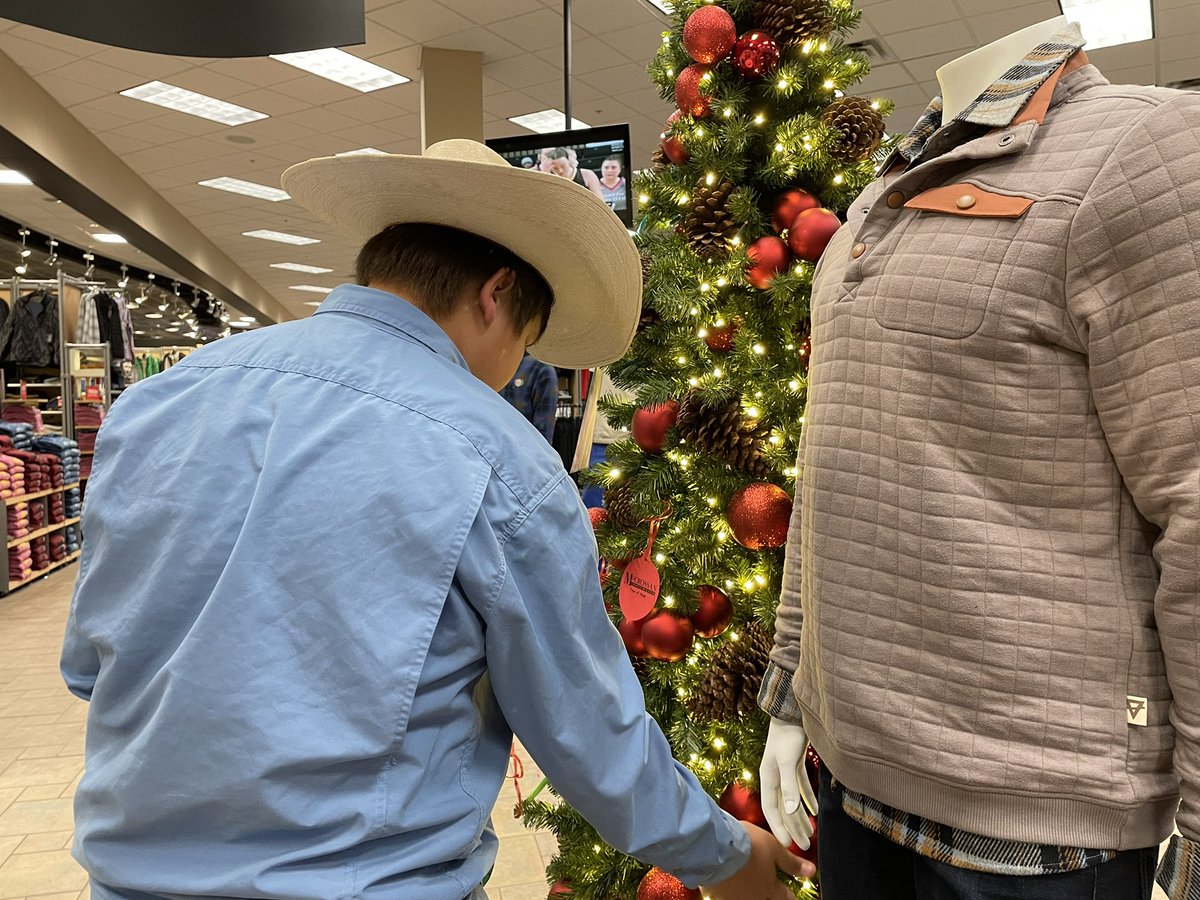 Boys with McCrossan Boys Ranch decorated trees at stores around town today. It’s for their Tree of Hope program. How you can make Christmas a little brighter for the boys at the ranch tonight on <a href="/keloland/">KELOLAND News</a> News. #kelonews