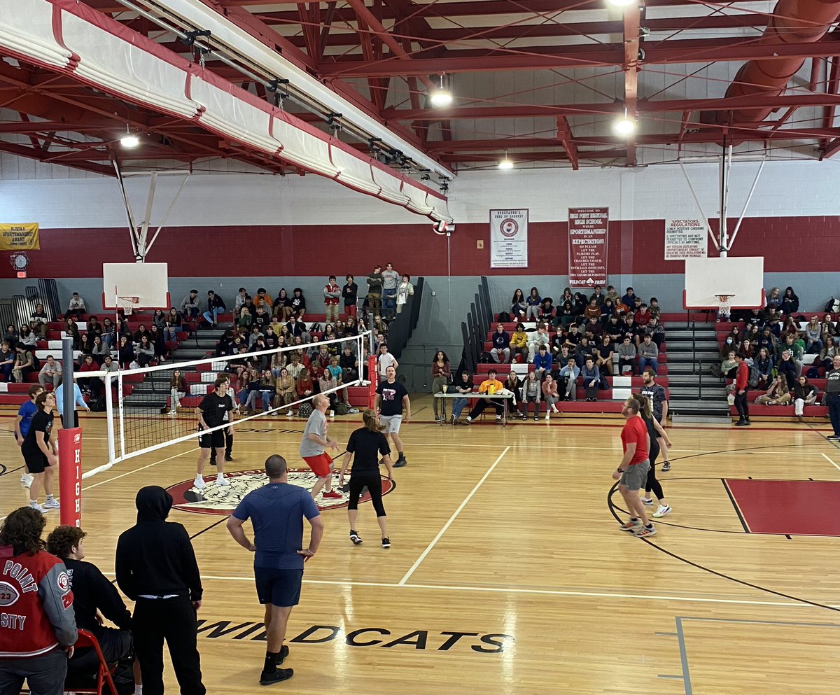 hprhs_madison's tweet photo. Staff vs student volleyball tournament! Results after the game. @HPRwildcats @JonTallamy @hpwildcatfb @coachcdexter @mrcrusl @seck_james @kfenlon67 #volleyball #staffvsstudent https://t.co/4w38eBDvZB