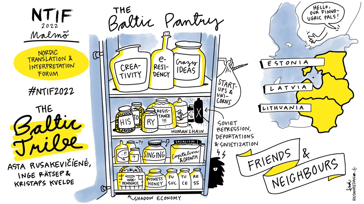 The #Baltic tribe - and their pantry. #NTIF2022 

Seen, heard and drawn by a slow Finn… 😉

#Estonia #Latvia #Lithuania