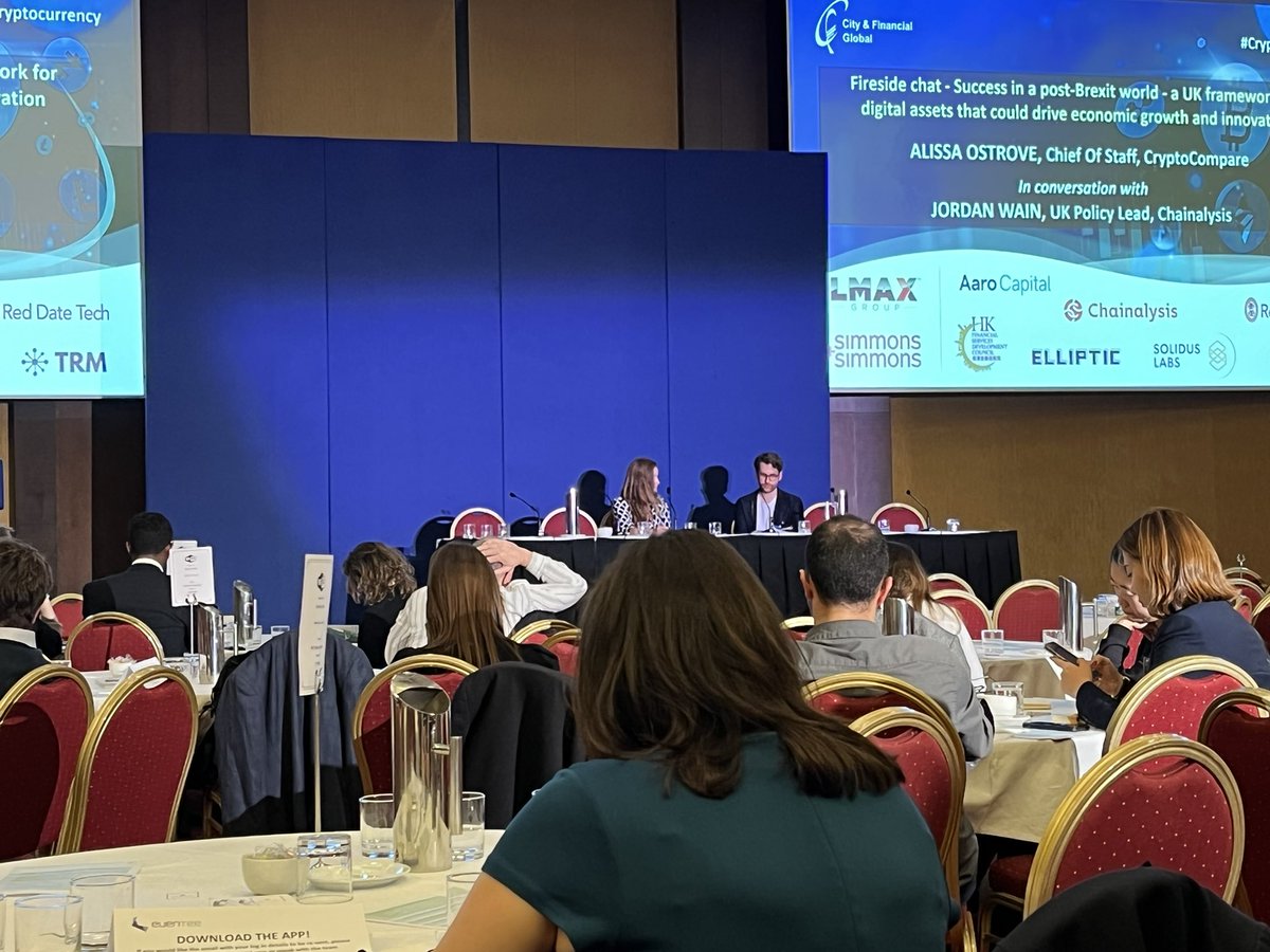 AradChen's tweet photo. Powerful discussion between @CryptoCompare’s @AlissaOstrove and @chainalysis’ Jordan Wain, (formerly @TheFCA), on building trust in crypto and blockchain’s opportunity for data-driven risk monitoring. Proud to work with such smart, dedicated professionals. @cfconferences https://t.co/i0TTreXcBz