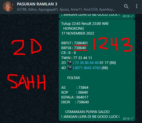 PakRamlan's tweet photo. SAH LAGI DONG KAWAN MANTAP KITA SIKAT LAGI 2D BB SELAMAT BUAT YANG SUDAH IKUTAN JP ANGKANYA PAKDE..#angkahongkong #paitohongkong #togelovers #TogelHK #togeljitu #togelhariini #togelhongkong #prediksitogel #prediksihongkong #prediksijitu #PrediksiHk #prediksitogelhongkong https://t.co/86UfR7cJV1
