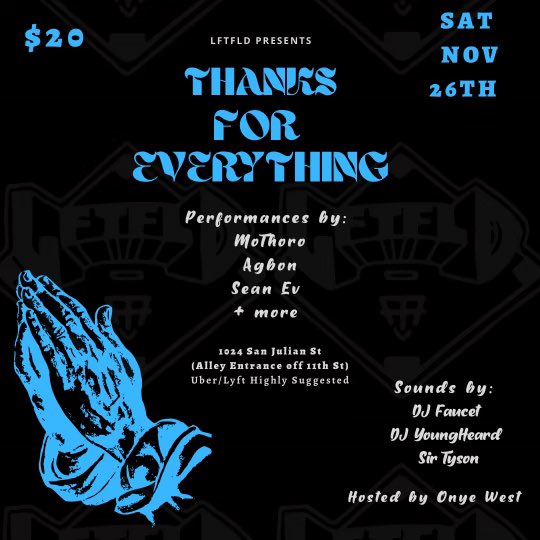_LFTFLD's tweet photo. LFTFLD has been working under the radar for the past year. Plenty of you have continued to show support, and with the year ending, we’re throwing this event to simply say, #ThankYouForEverything 
Link for RSVP below!

https://t.co/yyleqYy1wf https://t.co/jhlNkWgm4g