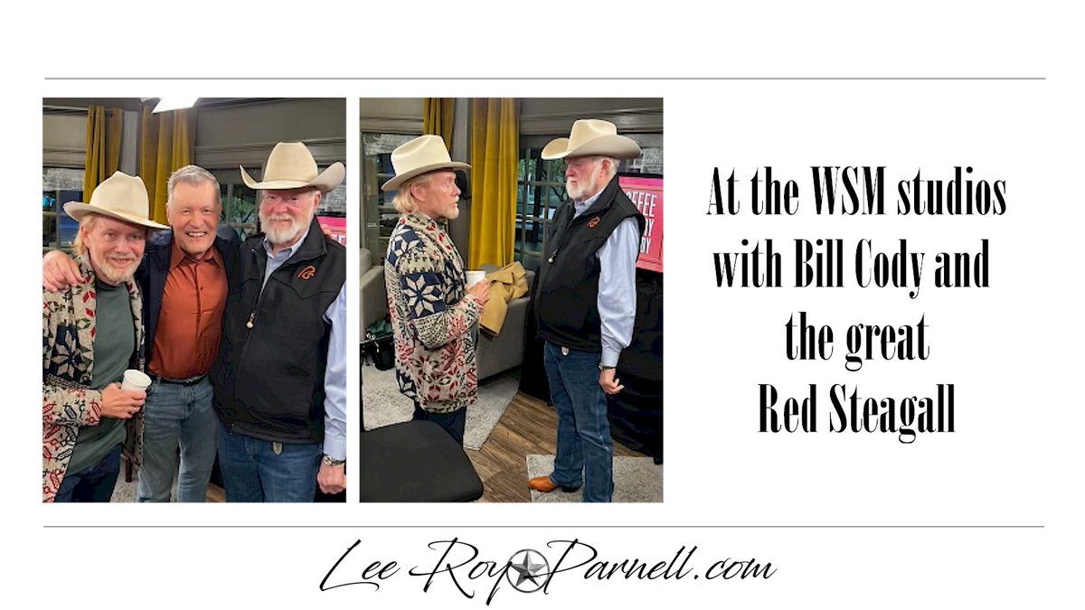 A big thank you to <a href="/BillCodyWSM/">Bill Cody</a>  and the Coffee Country &amp; Cody crew for the hospitality and the privilege of spending a little time on the airwaves...
I mean, where else could I have run into my old saddle pal, the legendary <a href="/RedSteagall/">Red Steagall</a>  but on <a href="/WSMradio/">WSM Radio - The Home of the Opry!</a>!

Thank y'all!