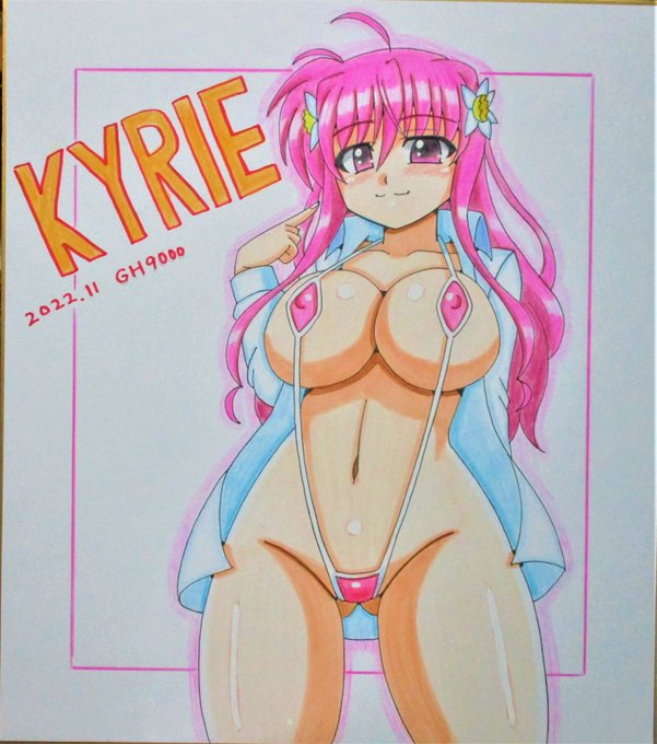 11月の色紙、スリングショット水着キリエちゃん完成しました～😊😆 