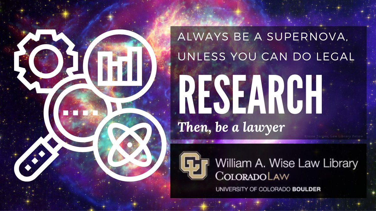 wiselawlibrary's tweet photo. Are you into Space law? Check out the William A. Wise Law Library's catalog: https://t.co/MOdBk4gtGO
-
#coloradolaw #lawlibrary #ColoradoLawLibrary #wiselibrary #LegalResearch #LawStudents https://t.co/SMjIuvo3rt