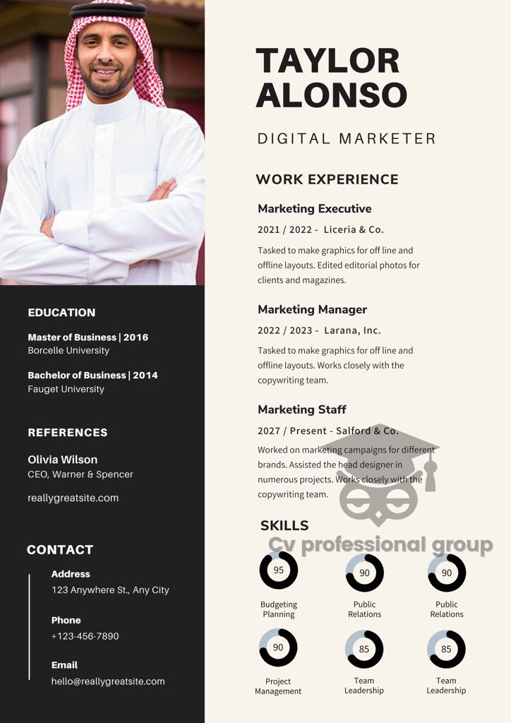 #كيف_ادلعها

سيرة ذاتية احترافيه ✅

CV template A colorful theme gives a creative glimpse of the job application.
To make it an✨English Arabic✨
And your delivery is ready for printing 
and PDf Infographic &amp; Modern file
#سيرة_ذاتية 
#الخميس_الونيس