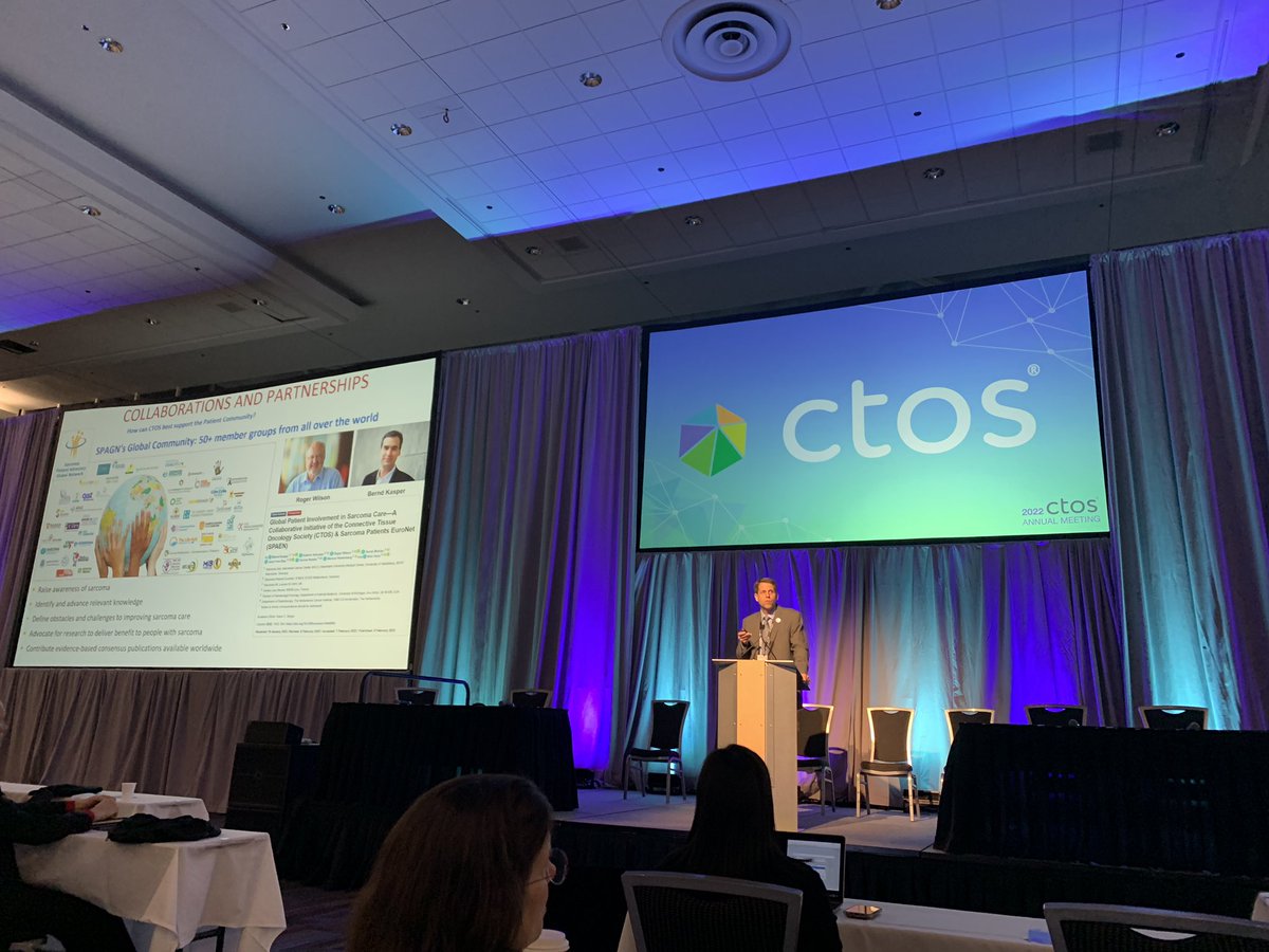 sarcomapatients's tweet photo. . @WTapMD announcing the new collaboration of @ctosociety and SPAGN during the opening ceremony of #CTOS22

Read more on https://t.co/drqSwtP5ia 

#sarcoma #collaboration #patientadvocacy https://t.co/s6OCAAM56i